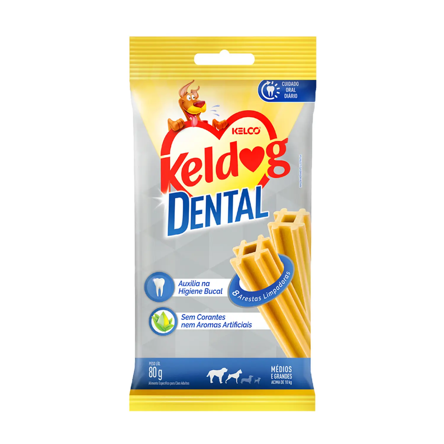 Petisco Keldog Higiene Bucal para Caes Medios e Grandes 80g